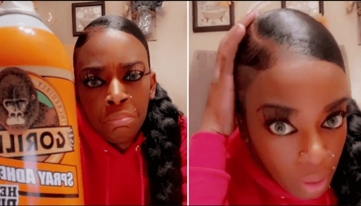 Frau benutzt Kleber anstatt Haarspray und ist über Ergebnis verwundert – Haare kleben auf Kopfhaut fest